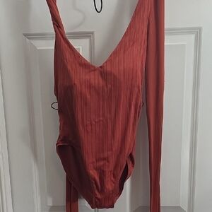 Time and Tru Rust One Piece Swimsuit